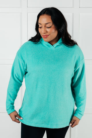 CLEARANCE My Favorite Hooded Pullover in Turquoise