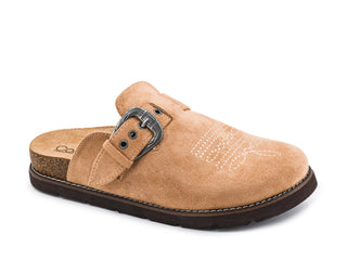 Corky Brokenin Camel bootstich mule slip-on shoe