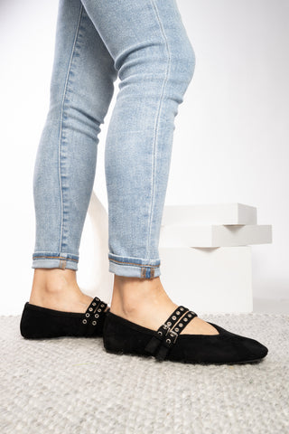 Corky All Eyes on Me Black Faux Suede flats