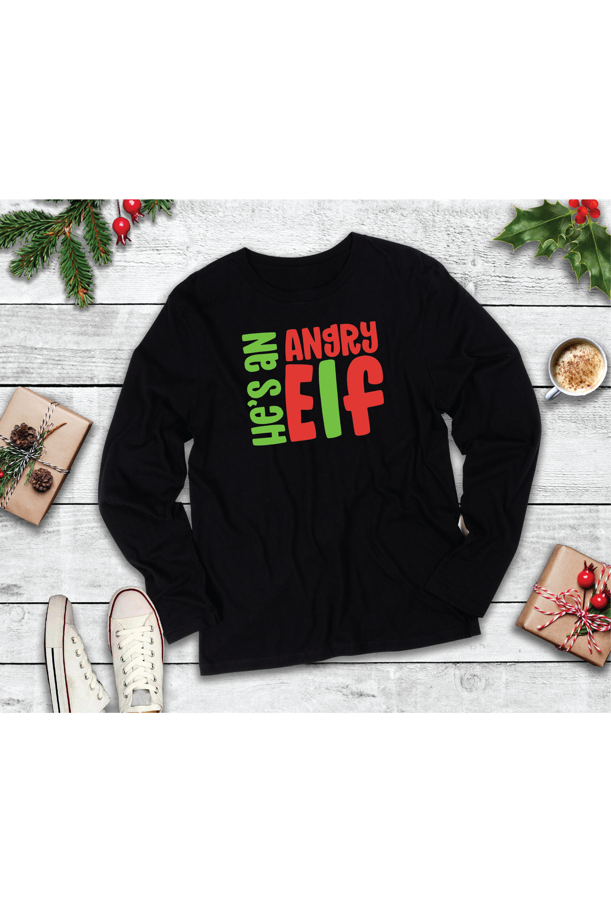 He's an Angry Elf Long Sleeve Tee