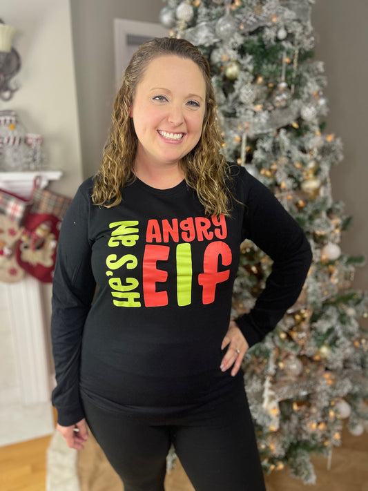 He's an Angry Elf Long Sleeve Tee