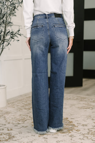 Judy Blue Karla High Waist Column Straight Button-Fly & Back Welt Pkts