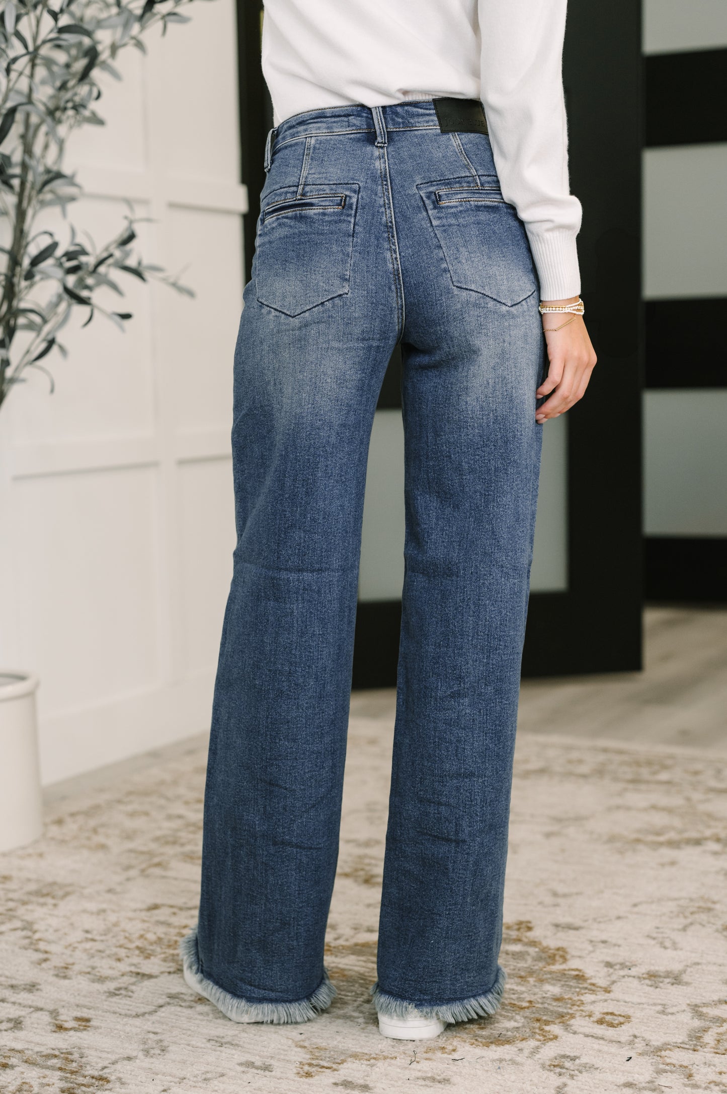 Judy Blue Karla High Waist Column Straight Button-Fly & Back Welt Pkts