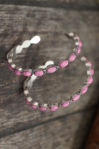 Hoop earrings Pink, Red, Black or Turquoise