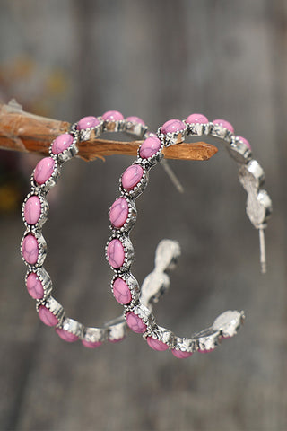 Hoop earrings Pink, Red, Black or Turquoise