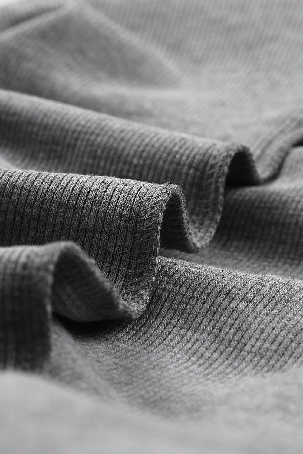 Gray Waffle Knit Henley Top