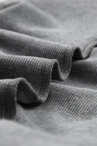 Gray Waffle Knit Henley Top