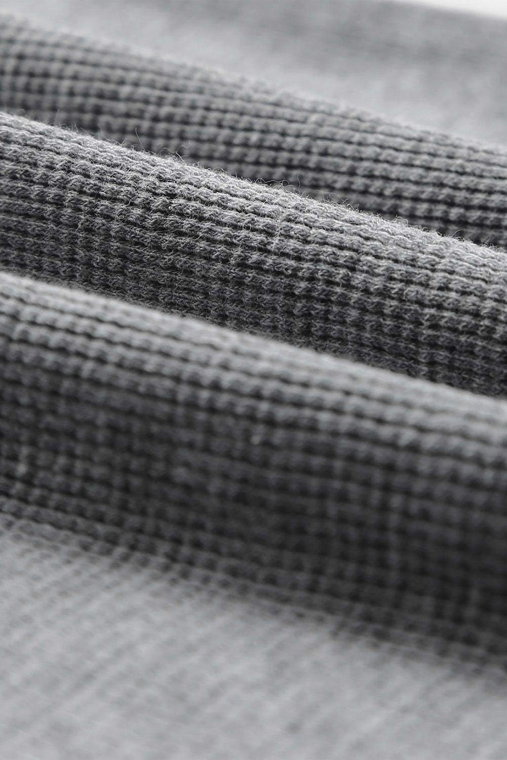 Gray Waffle Knit Henley Top