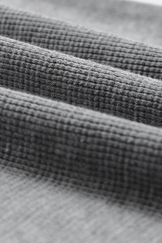 Gray Waffle Knit Henley Top