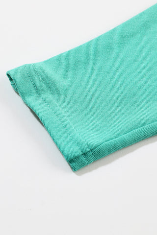 CLEARANCE Green Solid Color Long Sleeve Top
