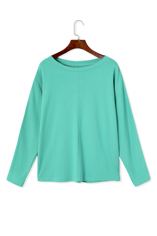 CLEARANCE Green Solid Color Long Sleeve Top