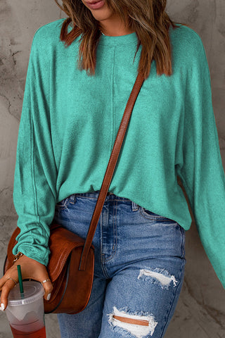 CLEARANCE Green Solid Color Long Sleeve Top