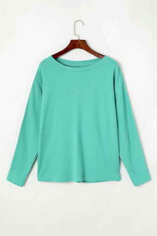 CLEARANCE Green Solid Color Long Sleeve Top