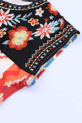 CLEARANCE Floral Aztec Geometric Cap Sleeve Top
