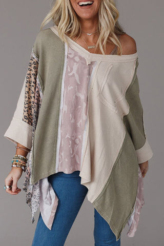 CLEARANCE Exposed Seam Patchwork Oversized Top