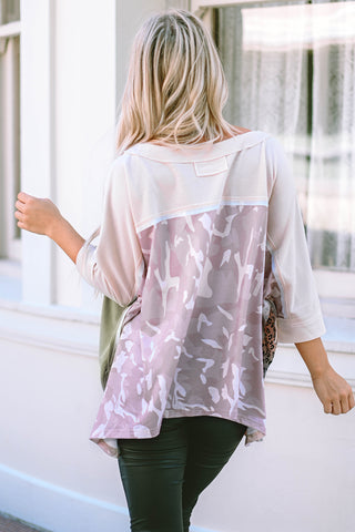 CLEARANCE Exposed Seam Patchwork Oversized Top