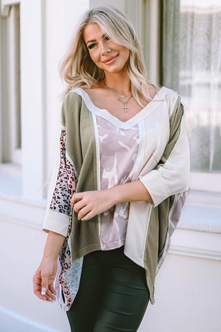 CLEARANCE Exposed Seam Patchwork Oversized Top