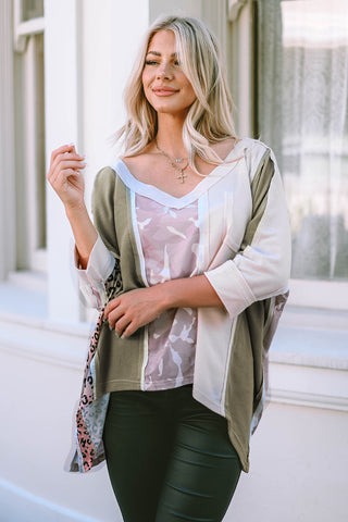 CLEARANCE Exposed Seam Patchwork Oversized Top