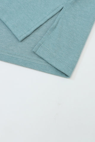 ***CLEARANCE*** Green Colorblock Striped Bishop Sleeve Top with Side Slits