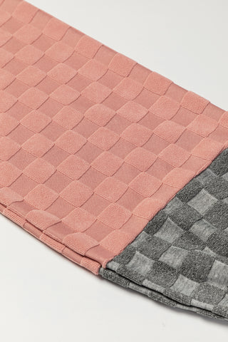 CLEARANCE Patchwork Checked Pattern Lantern Sleeve Top