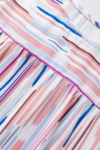 CLEARANCE Multicolor Striped Splash Half Sleeve Blouse