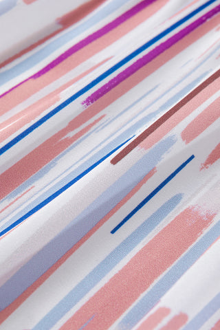 CLEARANCE Multicolor Striped Splash Half Sleeve Blouse