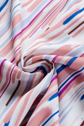 CLEARANCE Multicolor Striped Splash Half Sleeve Blouse
