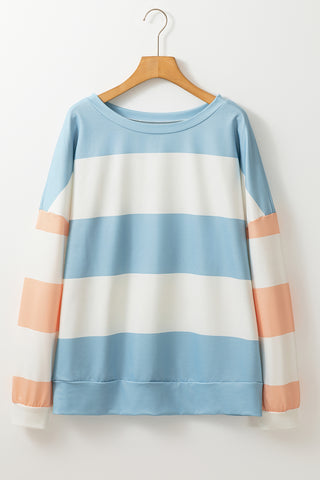 Light Blue Colorblock Drop Sleeve Top