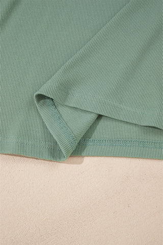 ***CLEARANCE*** Mint Green Ribbed Colorblock Patchwork Raglan Long Sleeve Top
