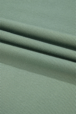 ***CLEARANCE*** Mint Green Ribbed Colorblock Patchwork Raglan Long Sleeve Top