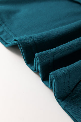 Blue Sapphire or Navy Solid Color Round Neck T Shirt