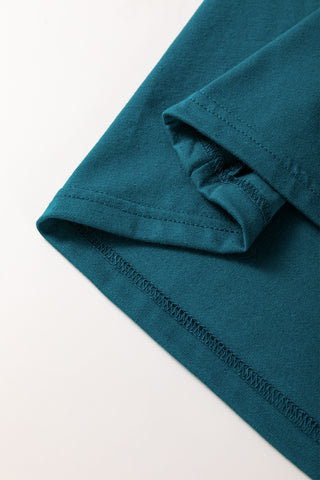 Blue Sapphire or Navy Solid Color Round Neck T Shirt