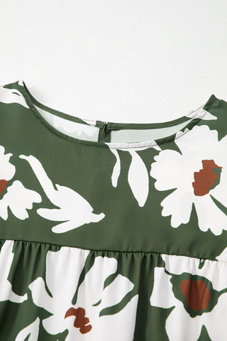 CLEARANCE Green Allover Abstract Print Top
