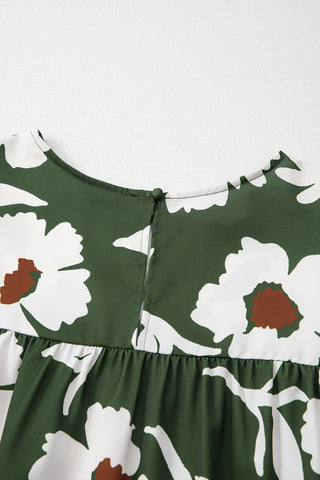 CLEARANCE Green Allover Abstract Print Top