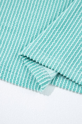 Multicolour Twisted Ribbed Knit Colorblock Henley Top