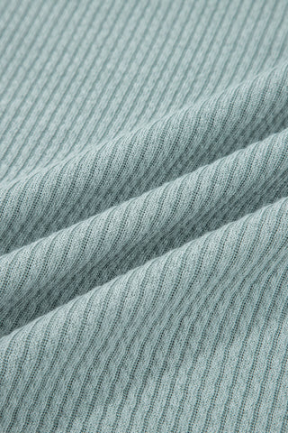 Clearly Aqua Ribbed Drop Shoulder Knit Hoodie
