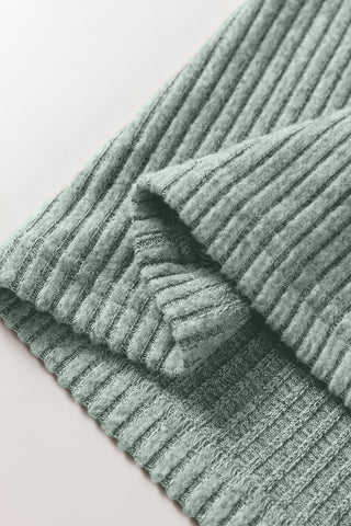Pink Ribbed Texture Drop Shoulder Henley Knit Top