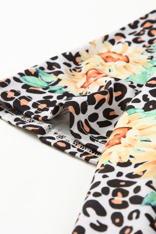 CLEARANCE Sunflower Print Cross Neck T-Shirt