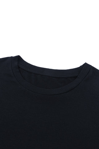 CLEARANCE Casual Floral Embroidered Round Neck T Shirt