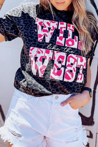 ***CLEARANCE*** Black WILD like the WEST Leopard Tee
