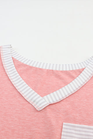 CLEARANCE Striped Color Block Splicing Long Sleeve Shirt