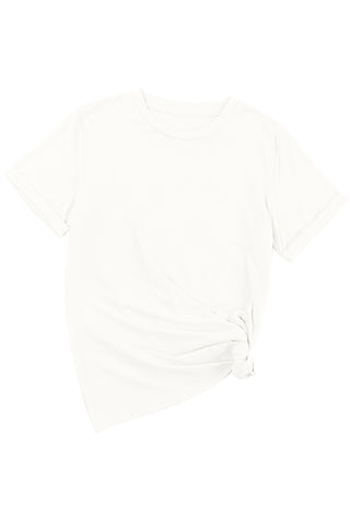 Casual Plain Crew Neck Tee black or white