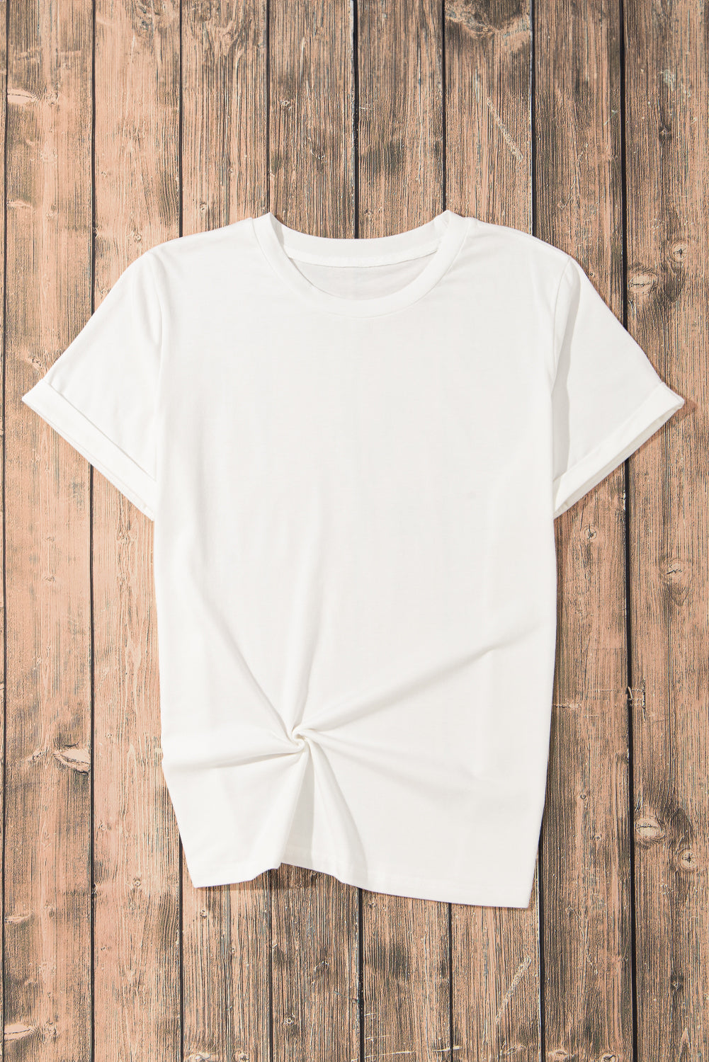 Casual Plain Crew Neck Tee black or white