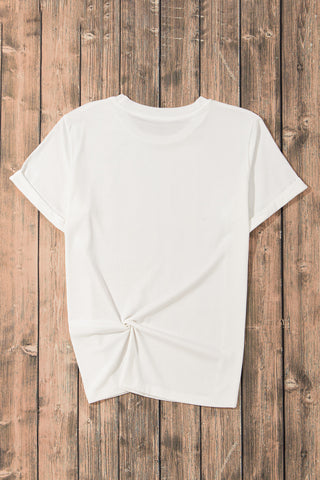 Casual Plain Crew Neck Tee black or white