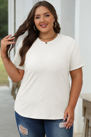Casual Plain Crew Neck Tee black or white