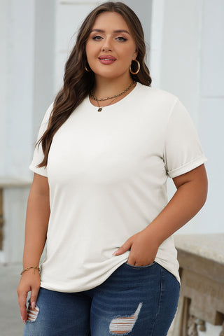 Casual Plain Crew Neck Tee black or white