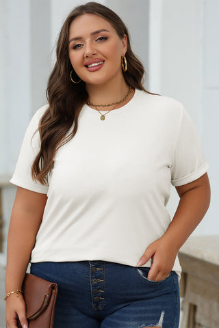 Casual Plain Crew Neck Tee black or white