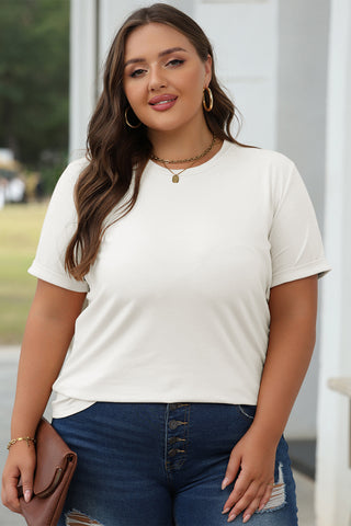 Casual Plain Crew Neck Tee black or white