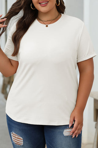 Casual Plain Crew Neck Tee black or white