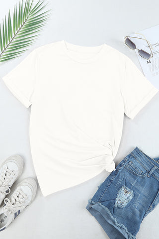 Casual Plain Crew Neck Tee black or white